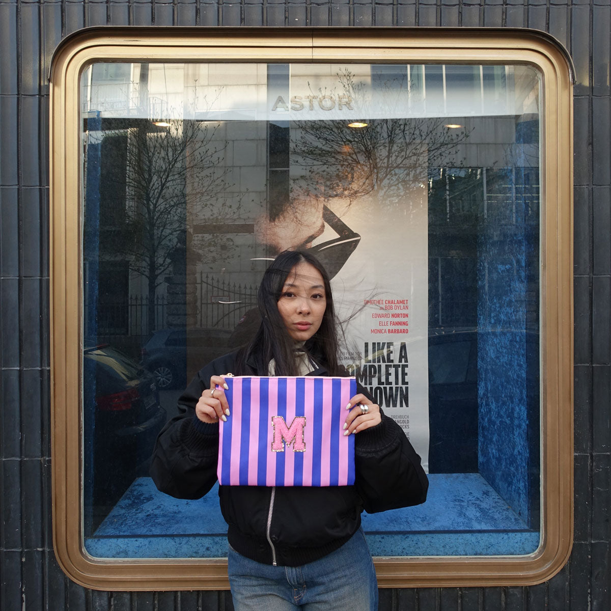 3er Taschen Set Stripes Violet Royal