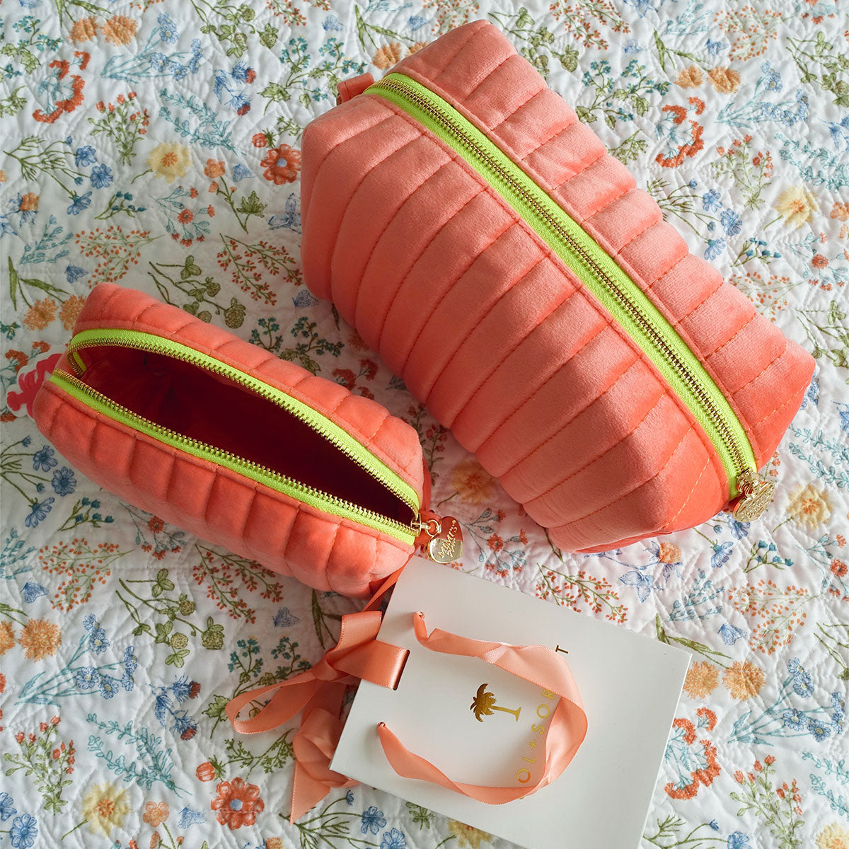 Lucia Samt Tasche Peach Sorbet