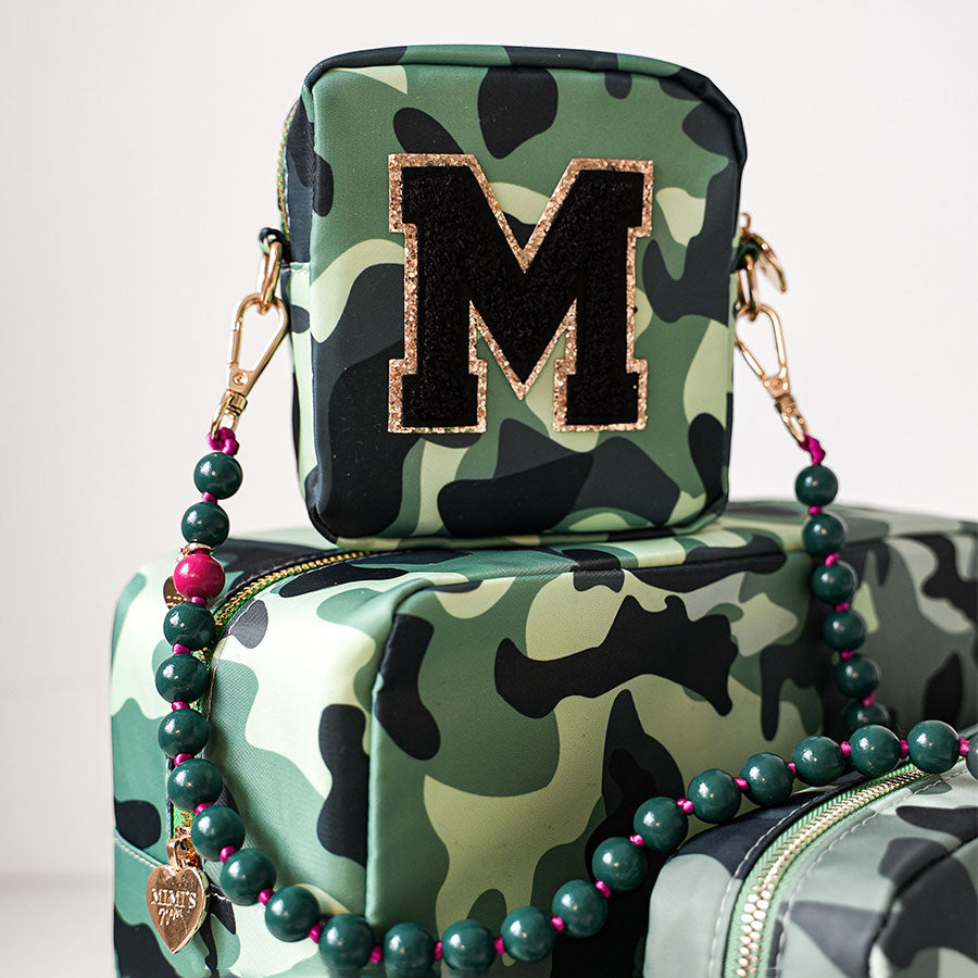 Multifunktionale Mini Crossbody Tasche und Toilettentasche Camouflage Grün