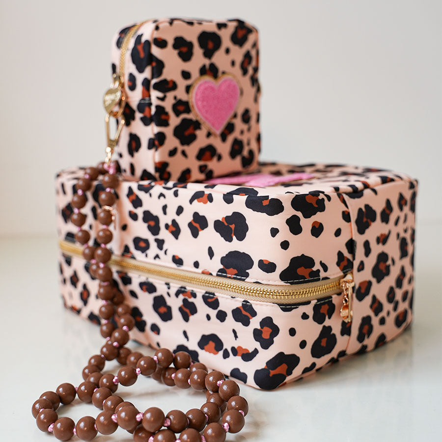 Hochwertiger grosser ultra leichter Toilettenbeutel Kosmetiktasche Kulturbeutel Leo