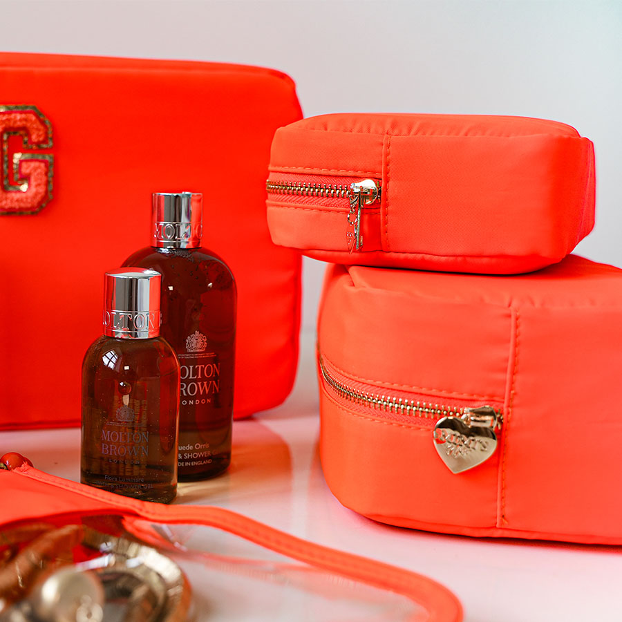 Cora Transparente Clutch Neon Orange