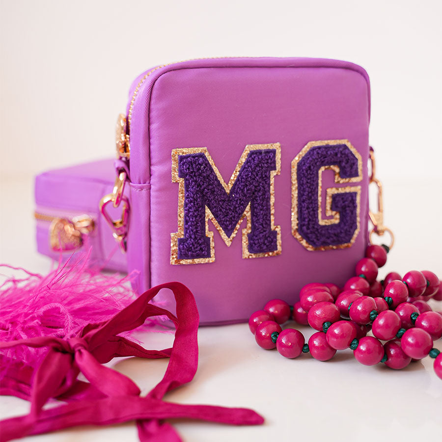 Hochwertiger Mini Toilettenbeutel Kosmetiktasche Violett