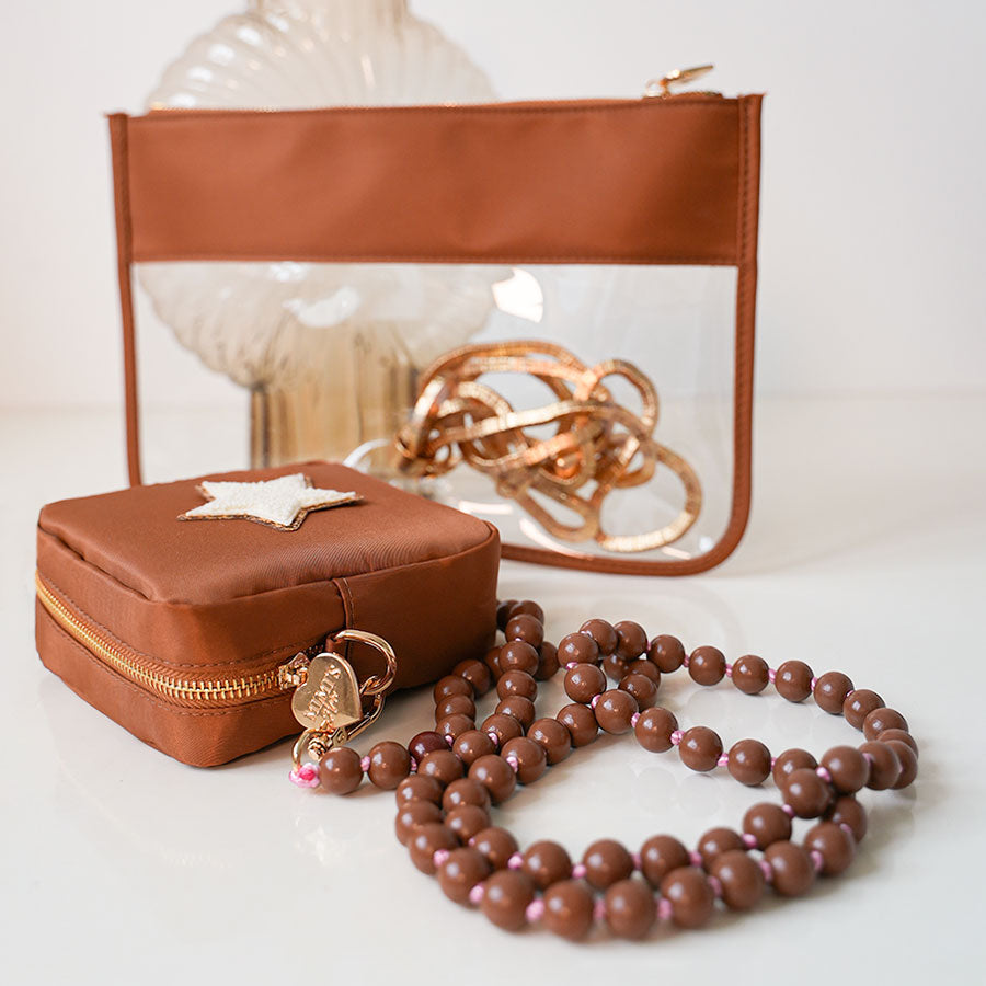 Belle Make-Up Tasche Caramel Braun