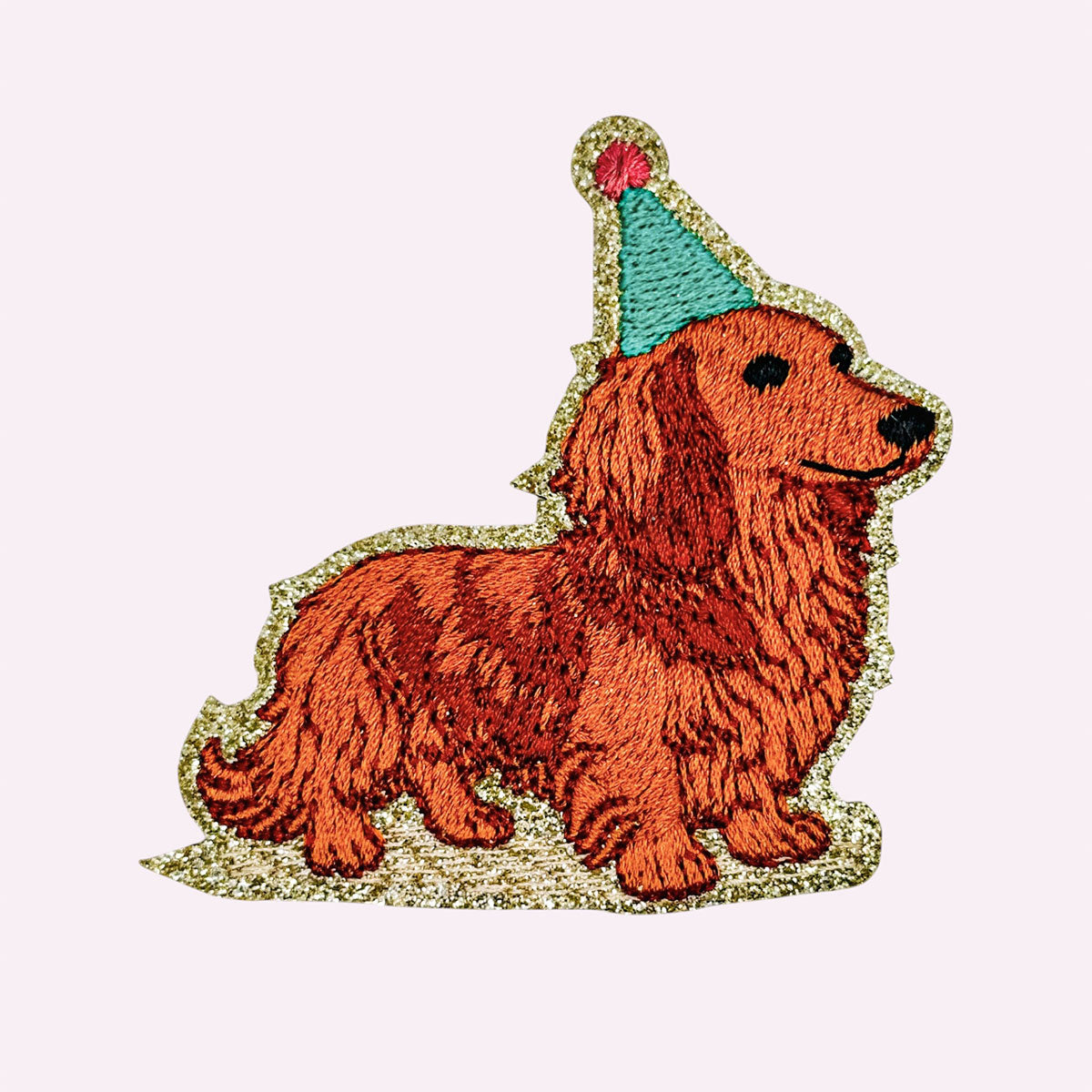 Glitzer Sticker Dackel Party