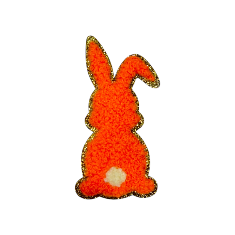 Glitzer Sticker Hase Neon Orange