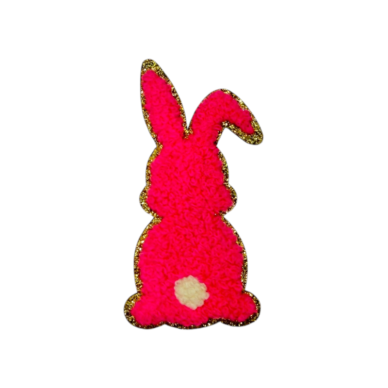 Glitzer Sticker Hase Neon Pink