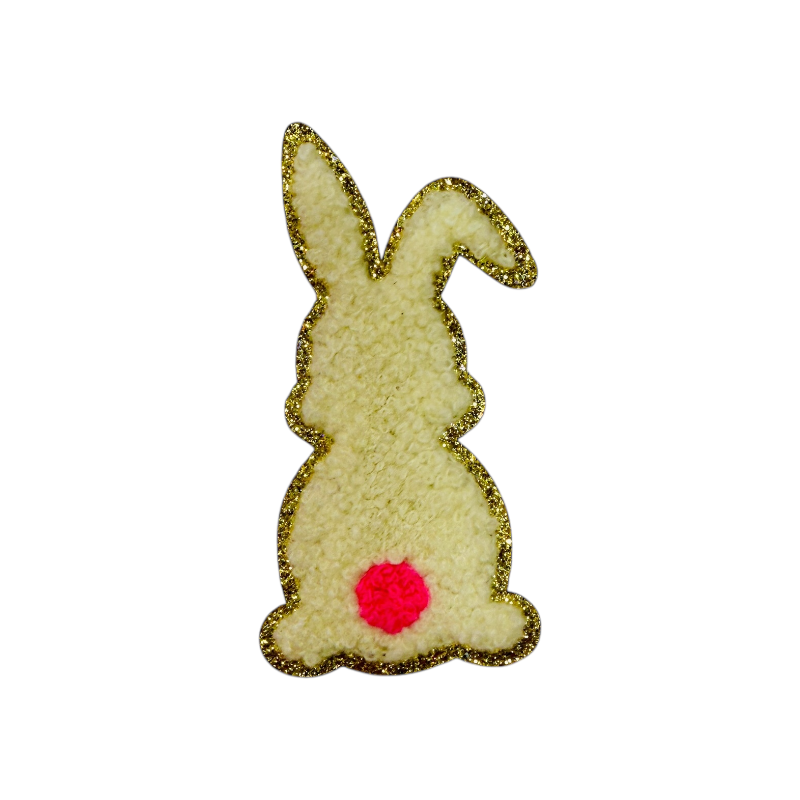 Glitzer Sticker Hase Creme