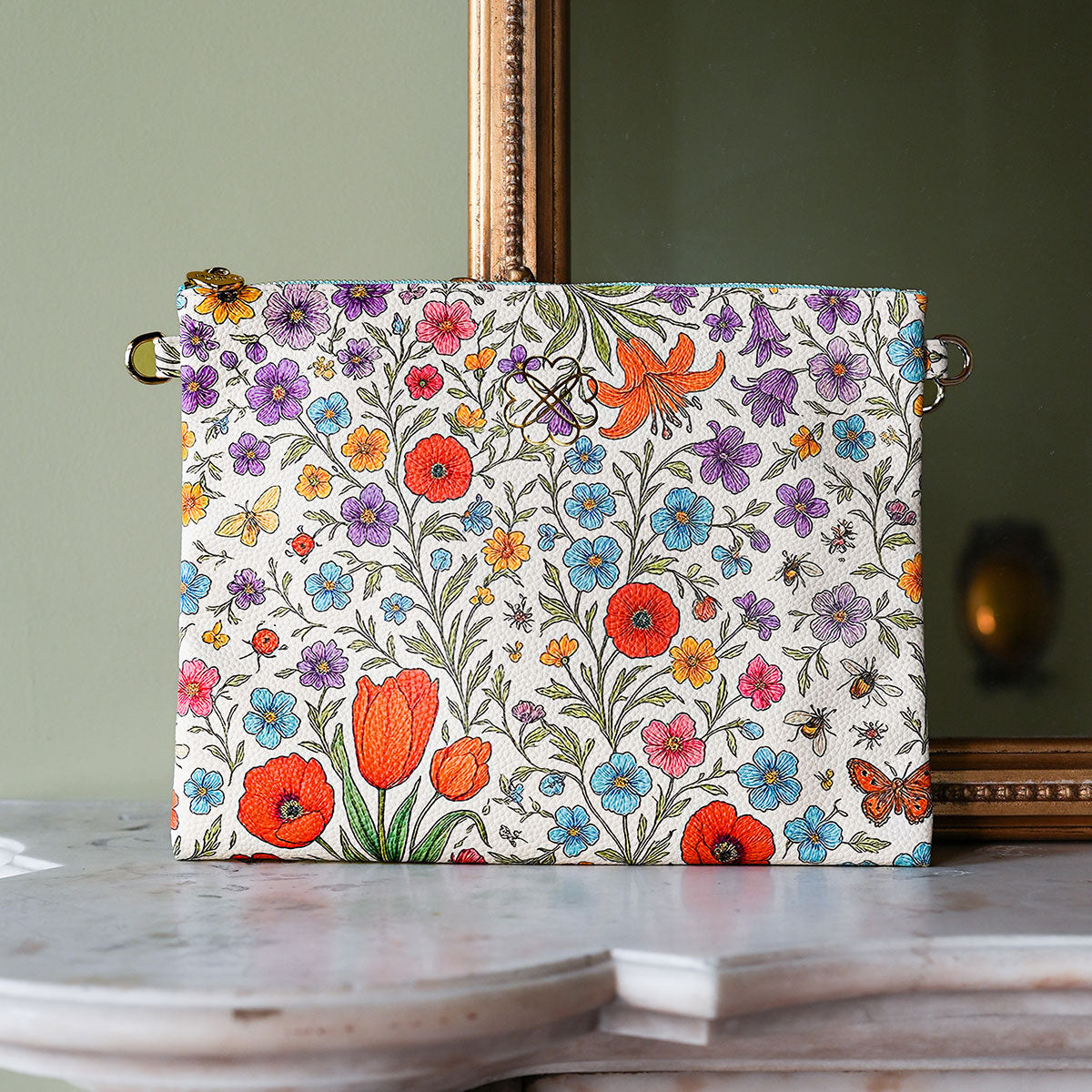 Stella Clutch Floral Creme