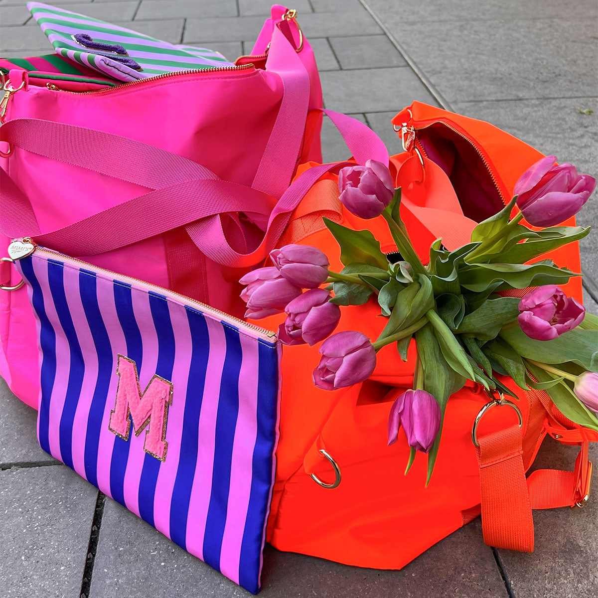 Riva Clutch Stripes Violet Royal