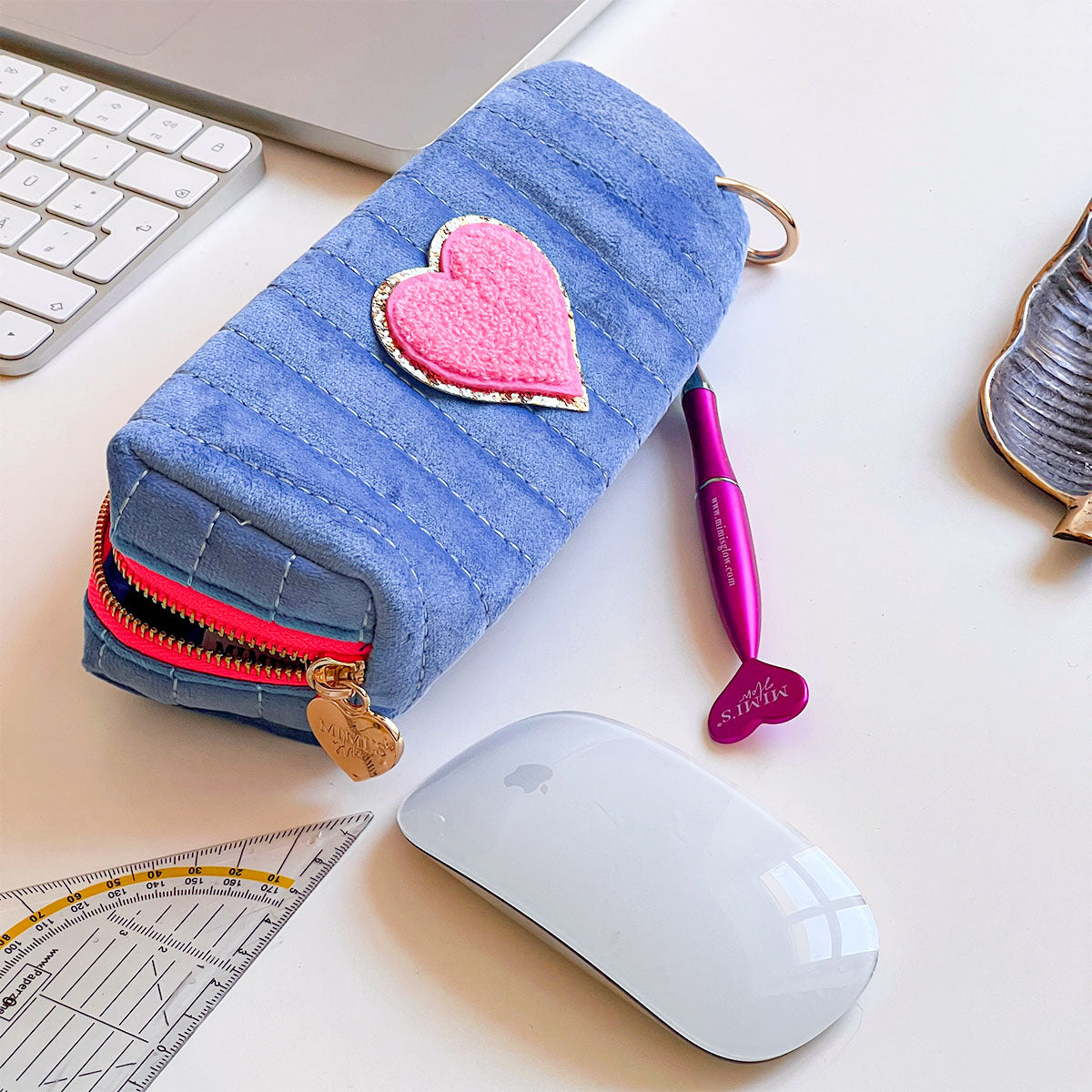 Selma Samt Mäppchen Malibu Blau