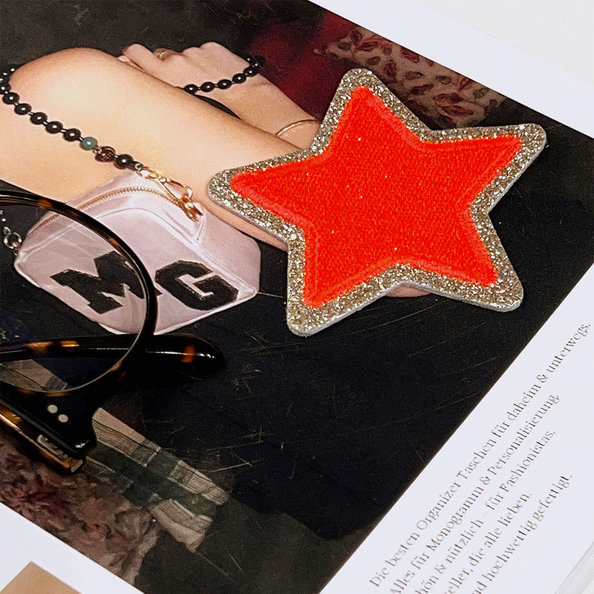 Glitzer Sticker Stern Koralle