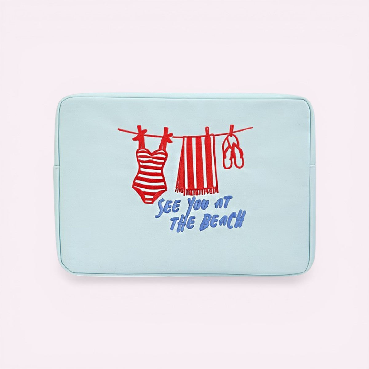 Handbestickte Nylon Tasche See You Peach
