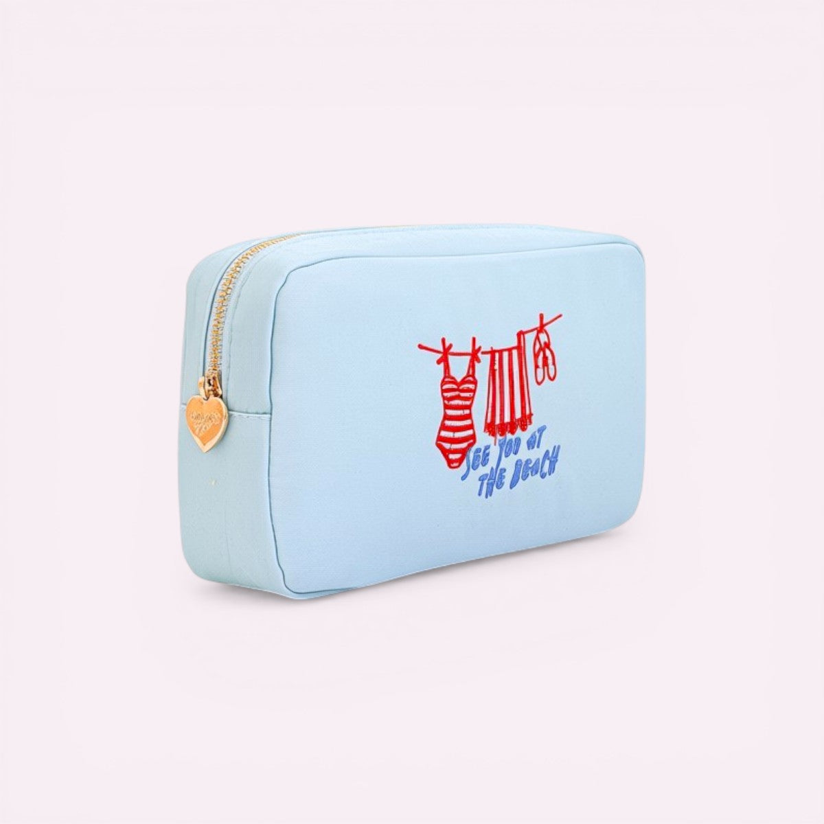 Handbestickte Pouch See You Aqua