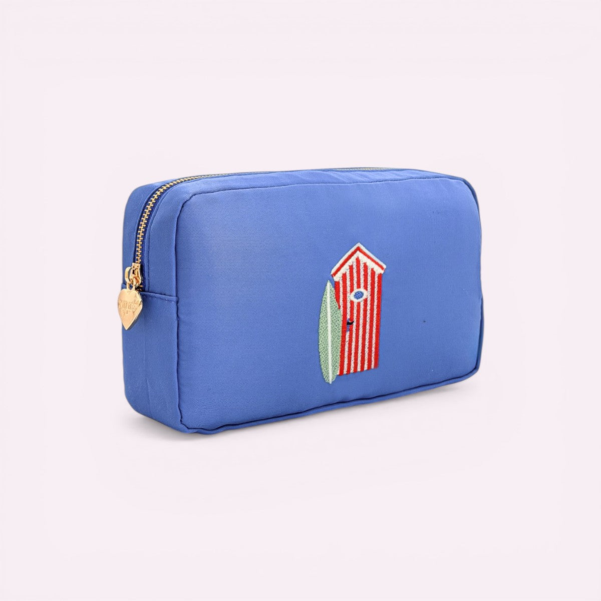 Handbestickte Pouch Beach Hut Ibiza Blau