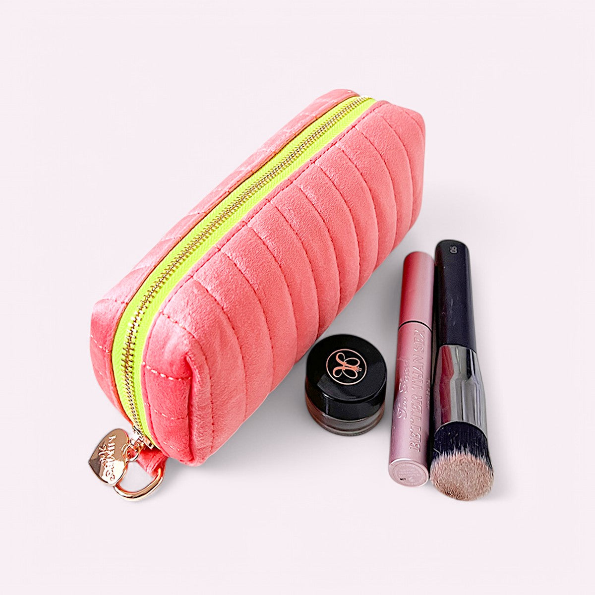 Selma Samt Mäppchen Peach Sorbet