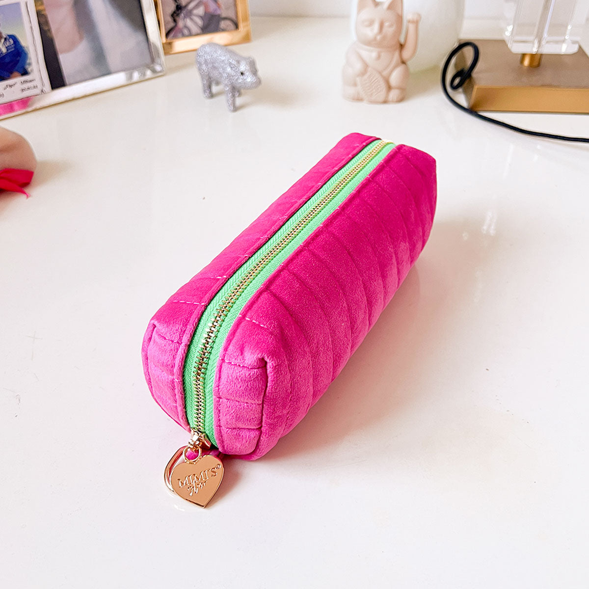 Selma Samt Mäppchen Magenta