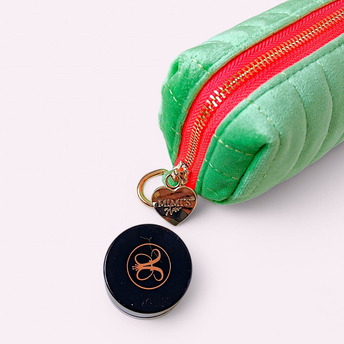 Selma Samt Mäppchen Apfel Grün