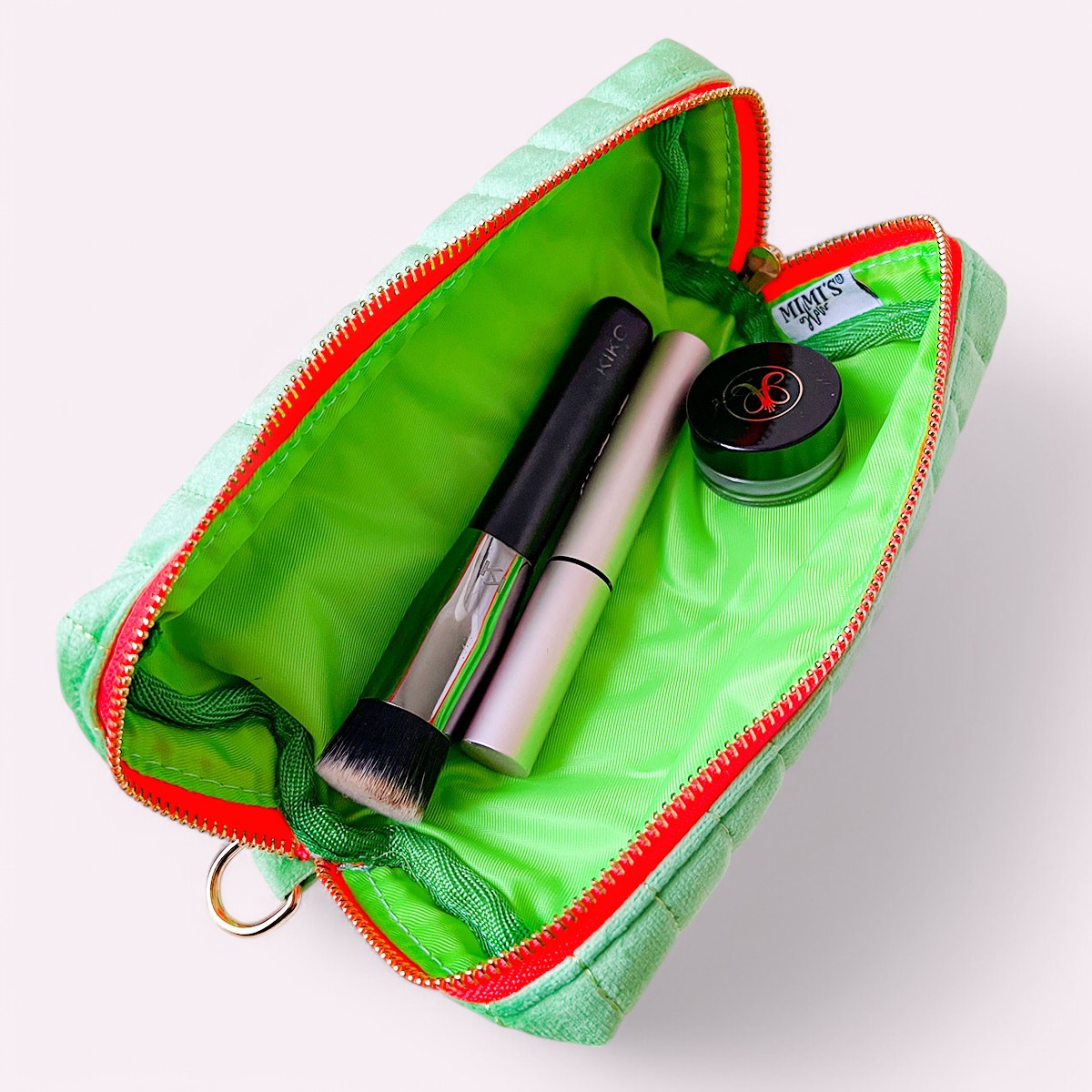 Selma Samt Mäppchen Apfel Grün