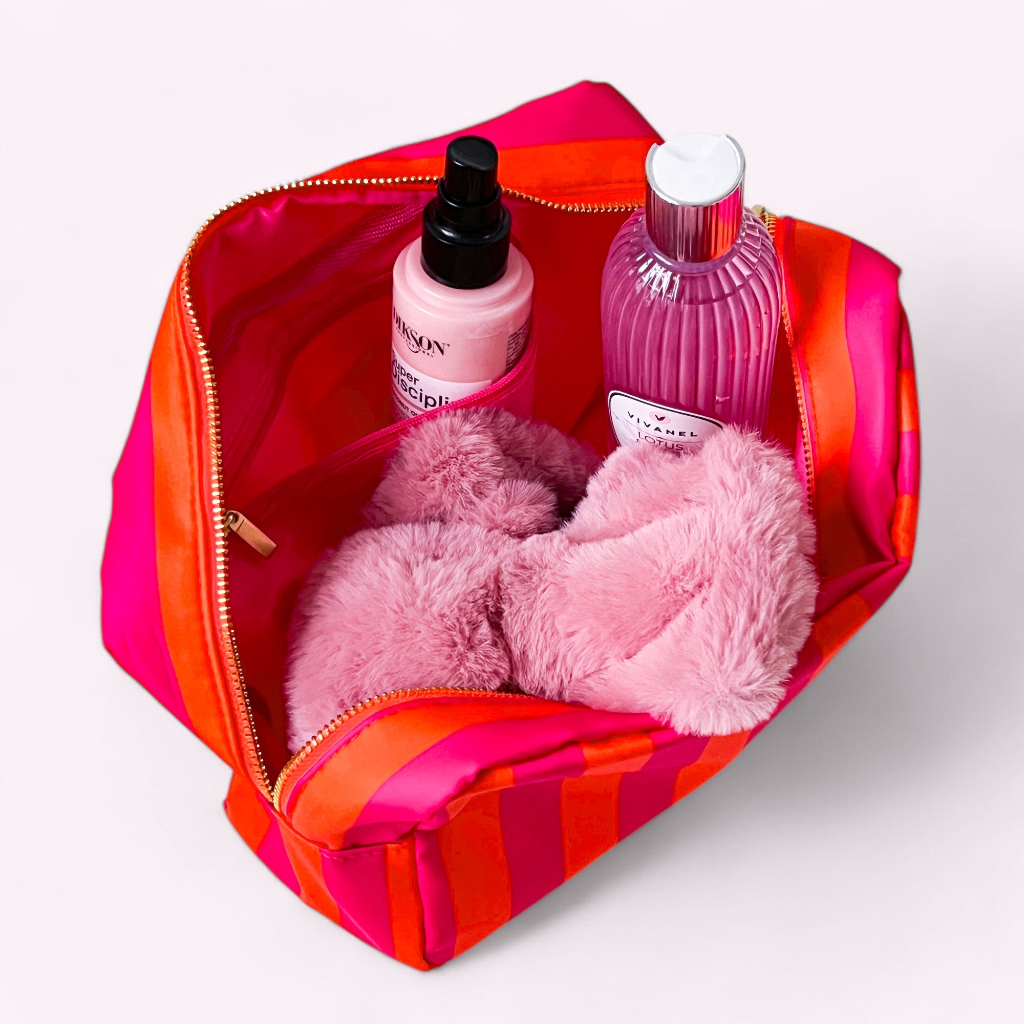 Romy Kosmetiktasche Stripes Neon Pink Orange