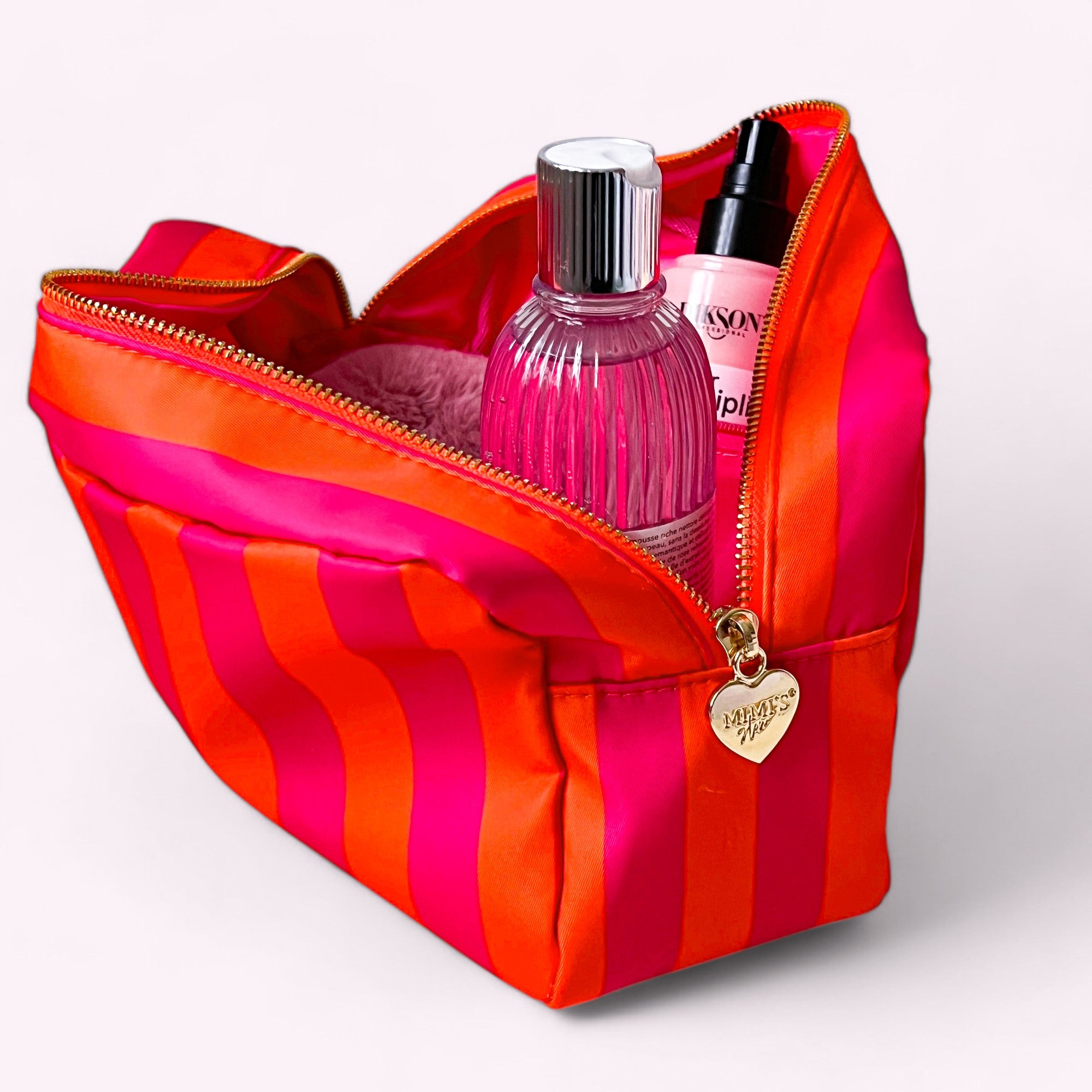 Romy Kosmetiktasche Stripes Neon Pink Orange