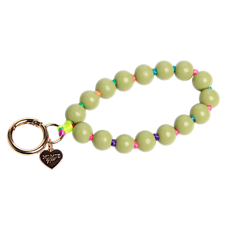 Schlüsselkette Holzperlen Matcha Grün