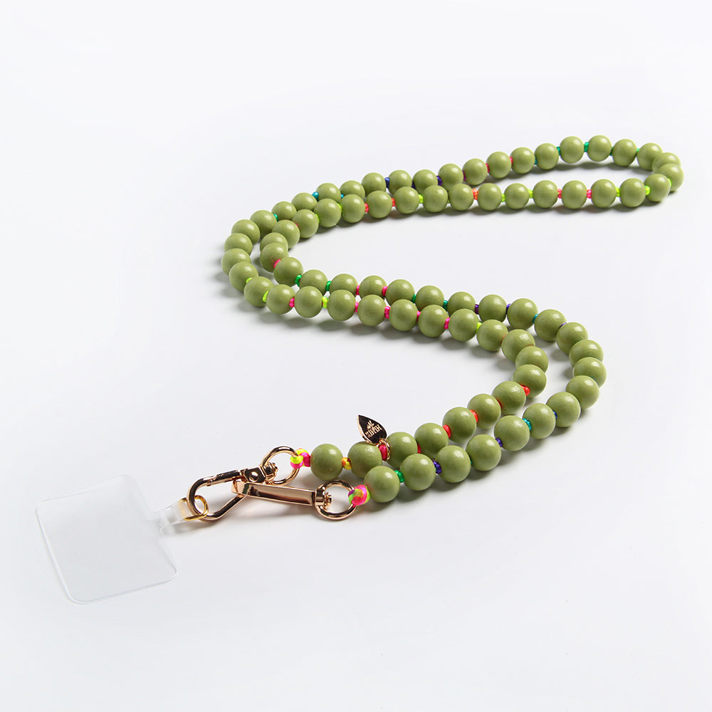 Handykette Holzperlen Matcha Grün