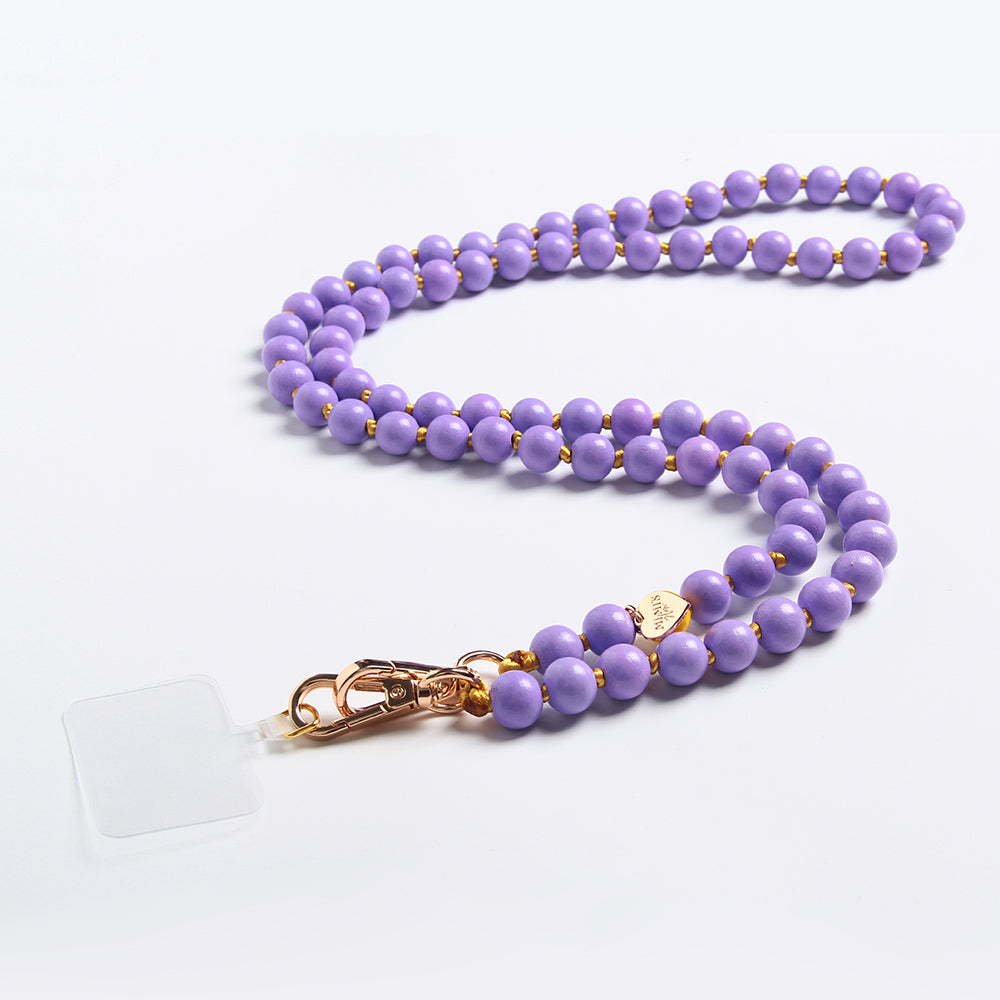 Handykette Holzperlen Flieder