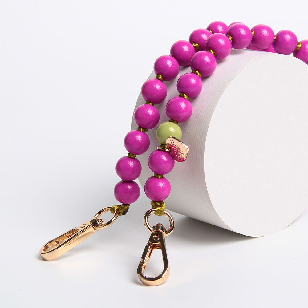 Handykette Holzperlen Magenta