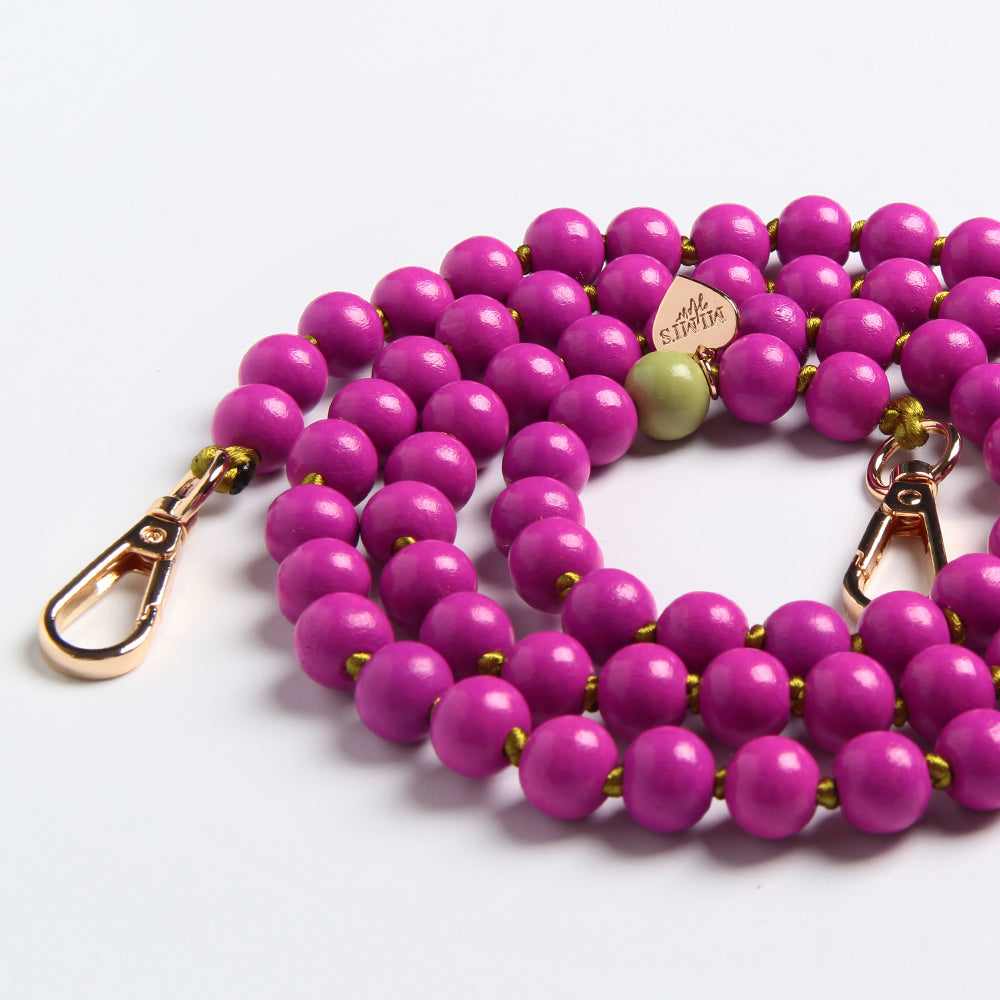 Handykette Holzperlen Magenta