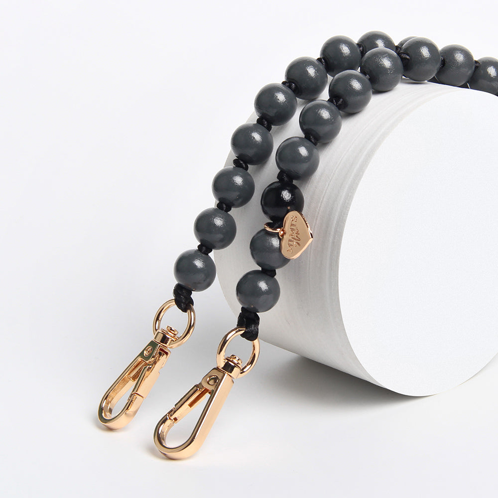 Handykette Holzperlen Lava Grau