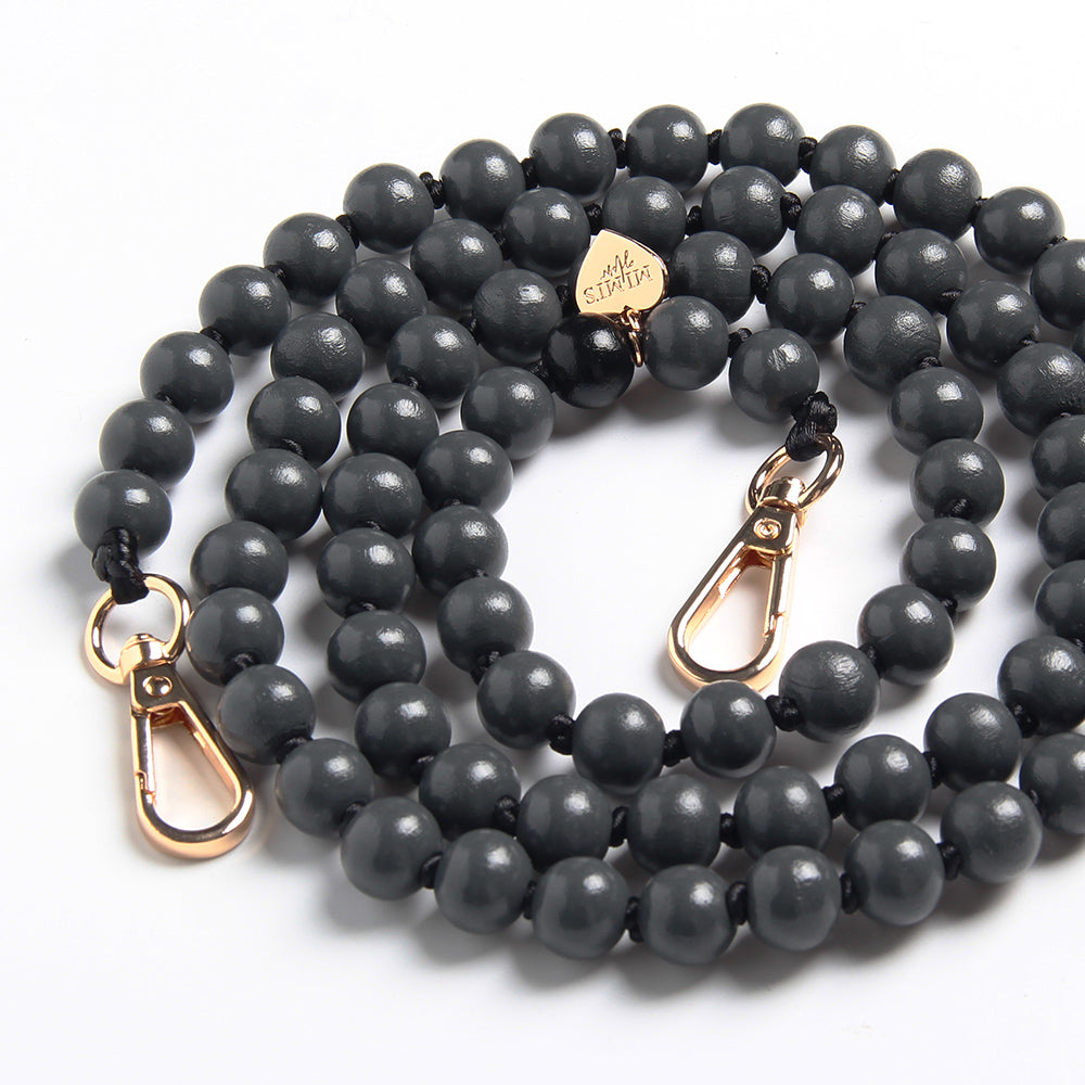 Handykette Holzperlen Lava Grau