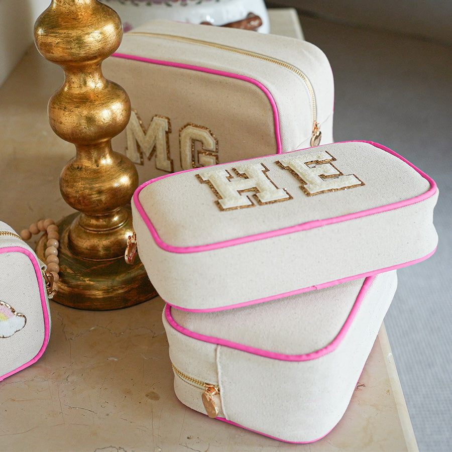 Belle Canvas Make-Up Tasche Neon Pink