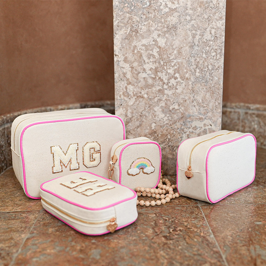 Belle Canvas Make-Up Tasche Neon Pink