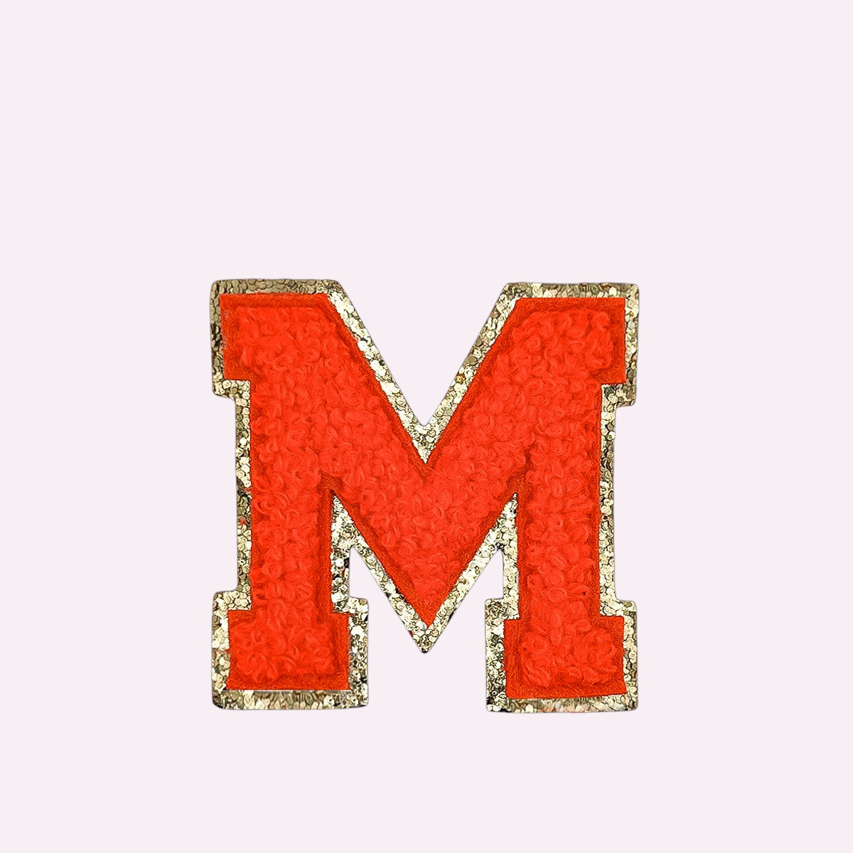 Buchstaben Aufbügeln Goldrand QUARKZMAN 3x Chenille Buchstaben Zum  Aufbügeln - Orange Mit Goldglitzer, 80mm 80mm Buchstabenaufnäher, image size:1200x1200