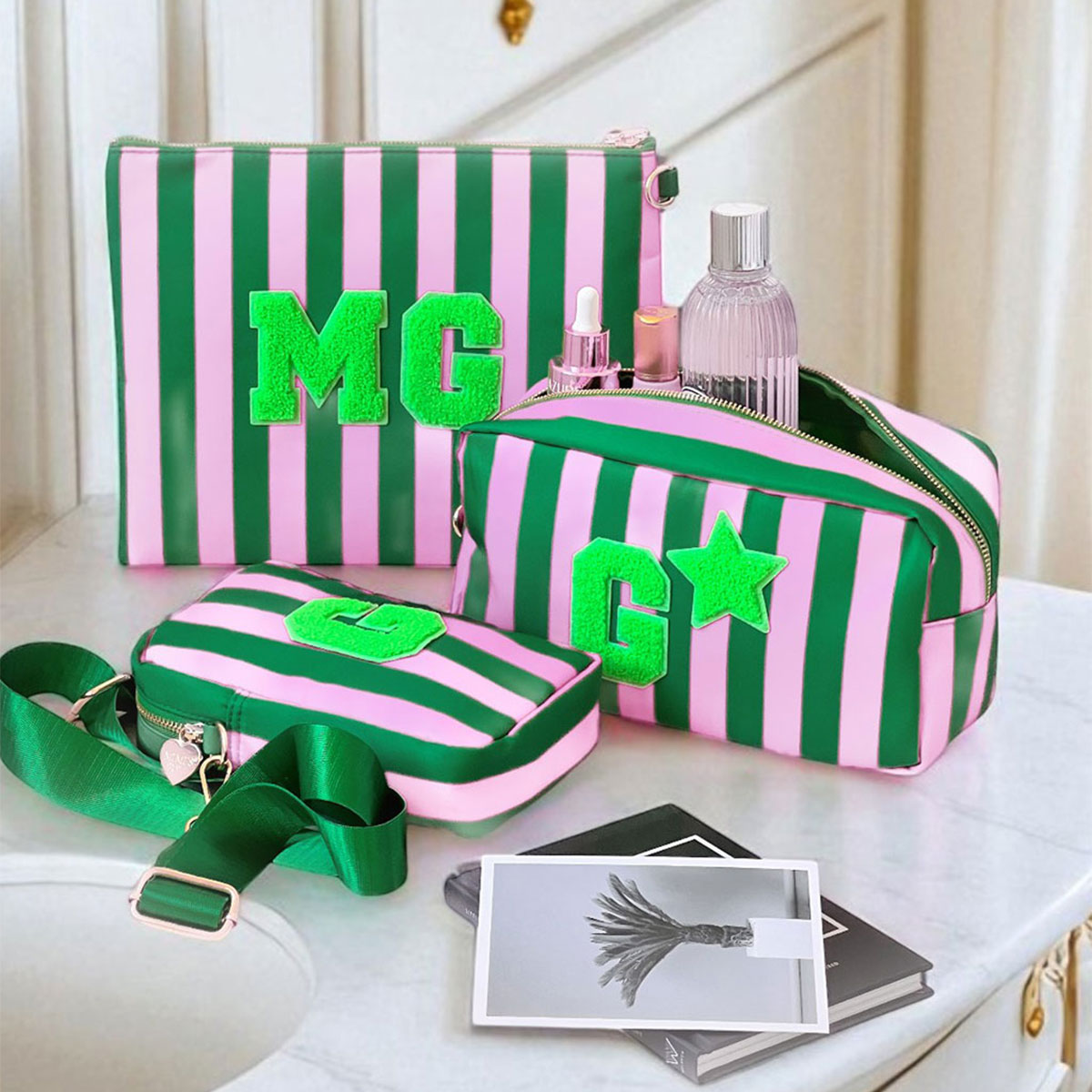 No Glitzer Buchstaben Neon Grün