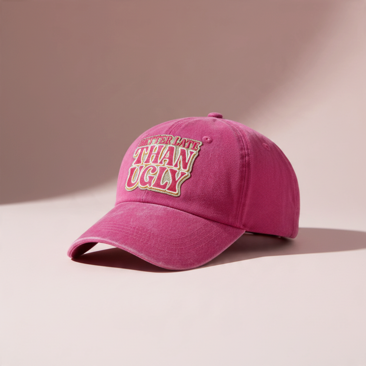 Better Late Than Ugly Cap Vintage Pink