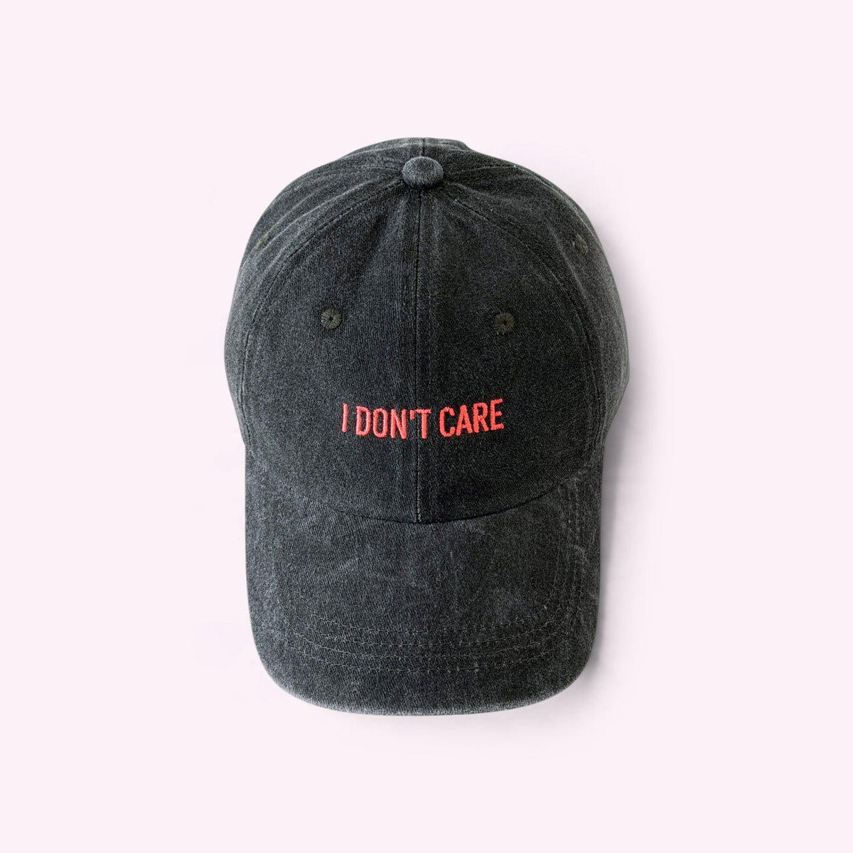 I Don't Care Cap Vintage Black