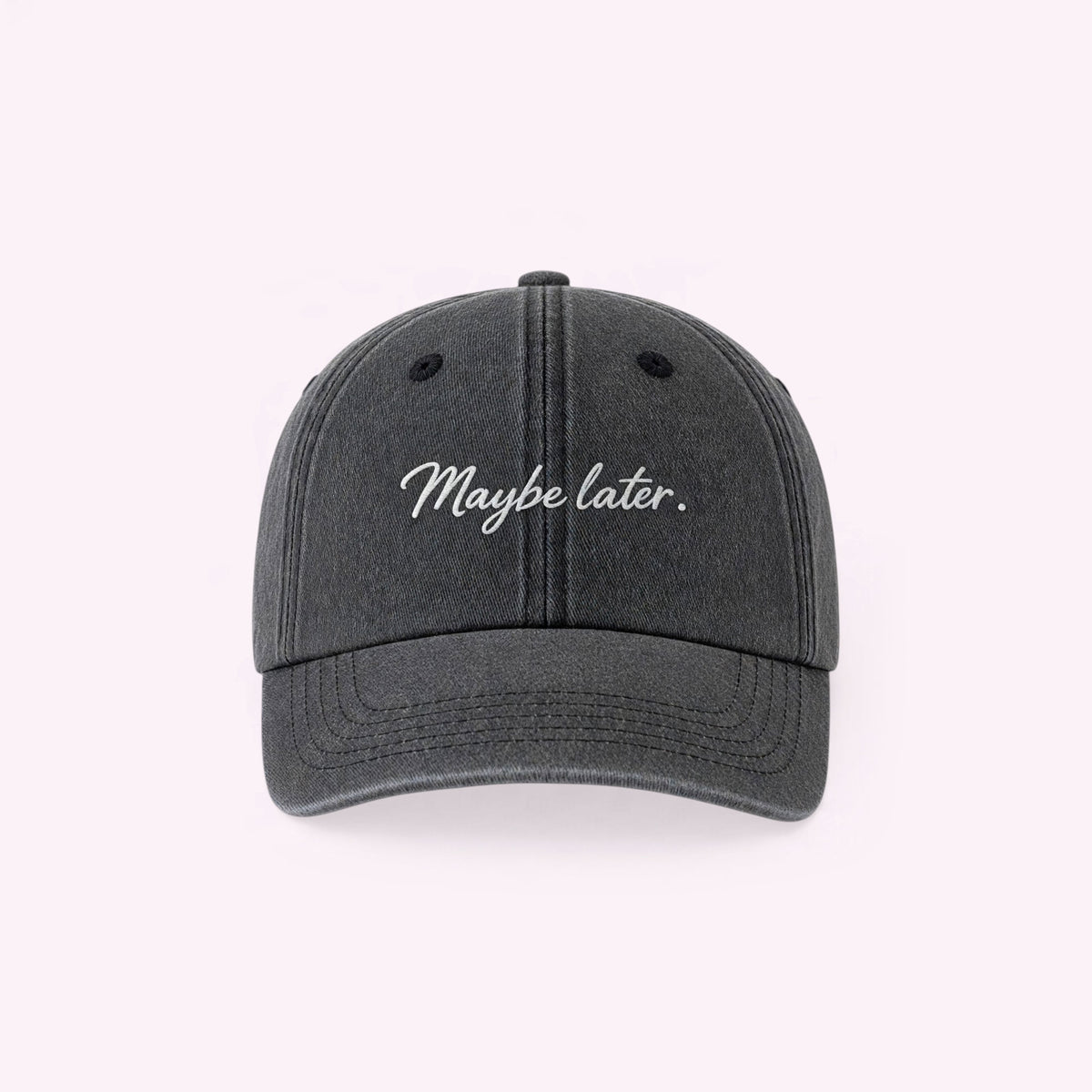 Maybe Later Cap Vintage Black