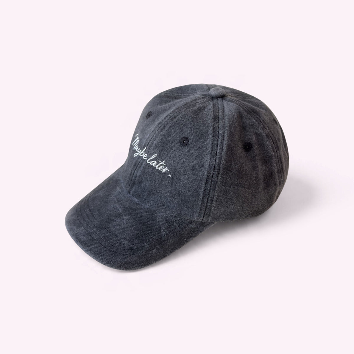 Maybe Later Cap Vintage Black