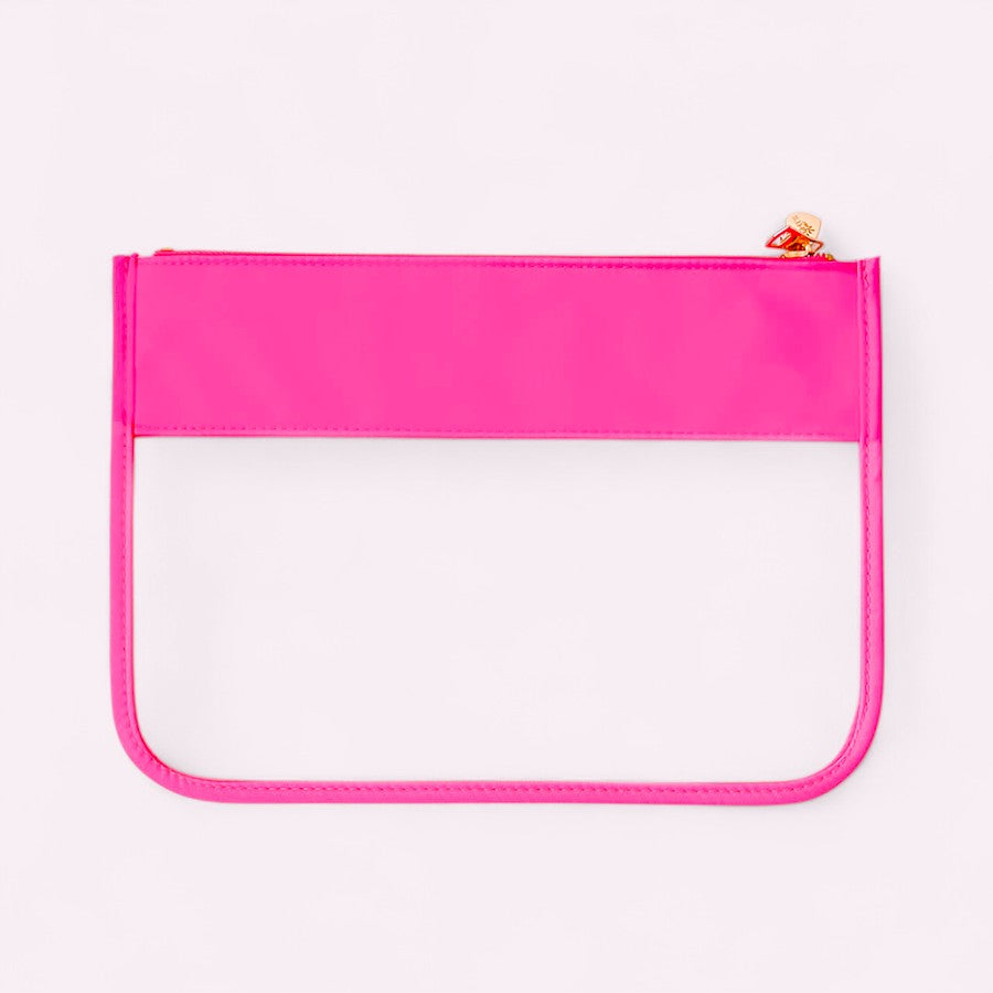 Cora Transparente Clutch Neon Pink