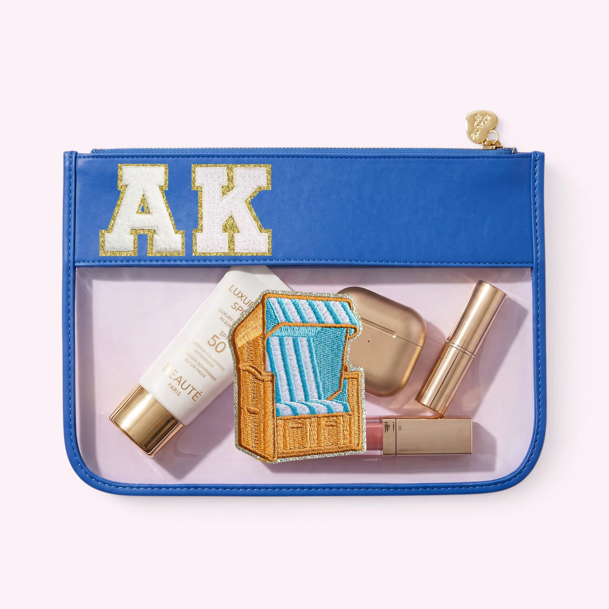 Cora Transparente Clutch Ibiza Blau