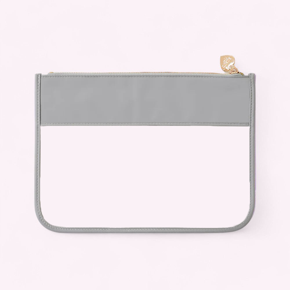 Cora Transparente Clutch Pebble Grau