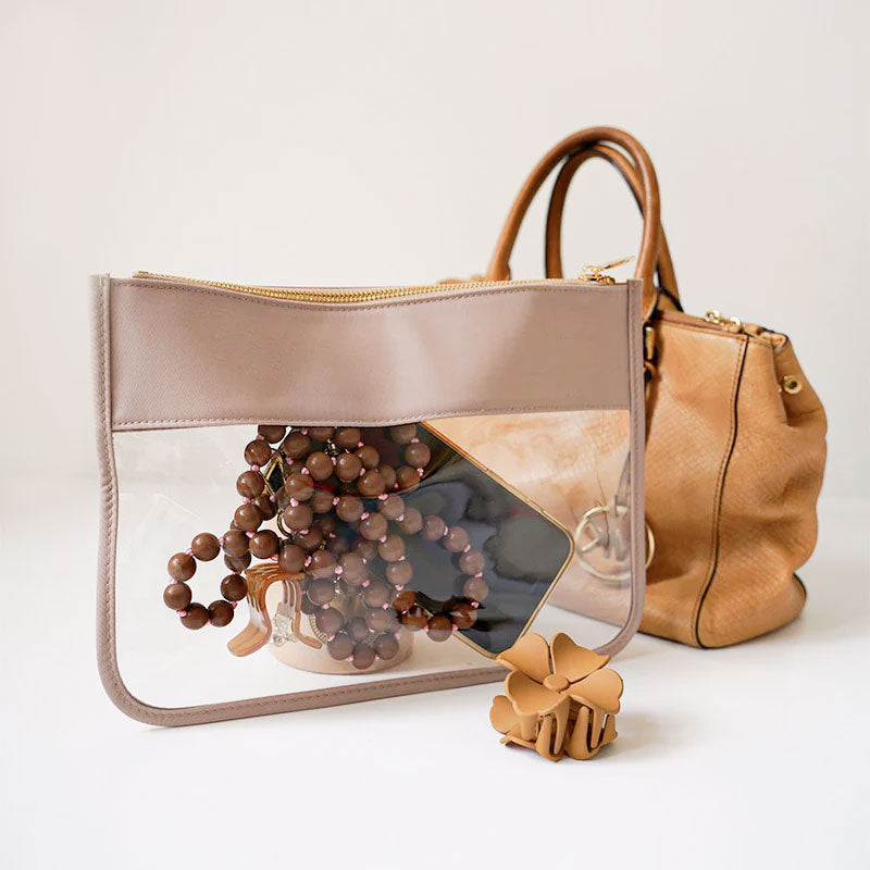 Cora Transparente Clutch Beige