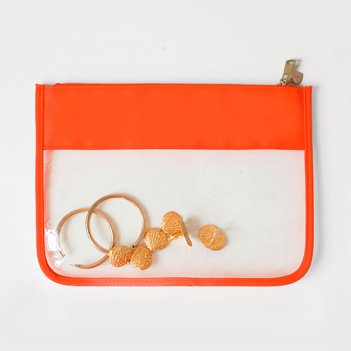 Cora Transparente Clutch Neon Orange