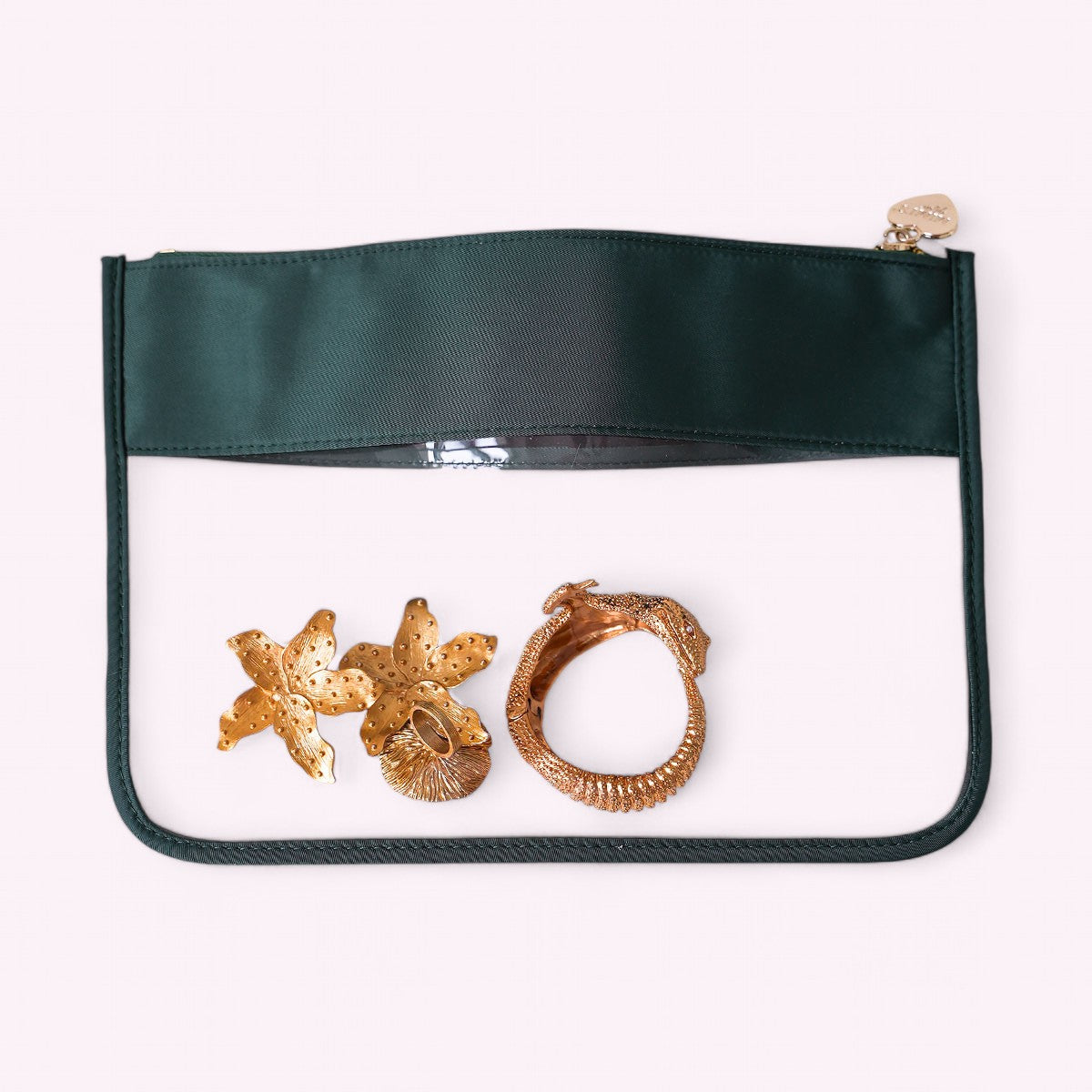 Cora Transparente Clutch Forest Grün