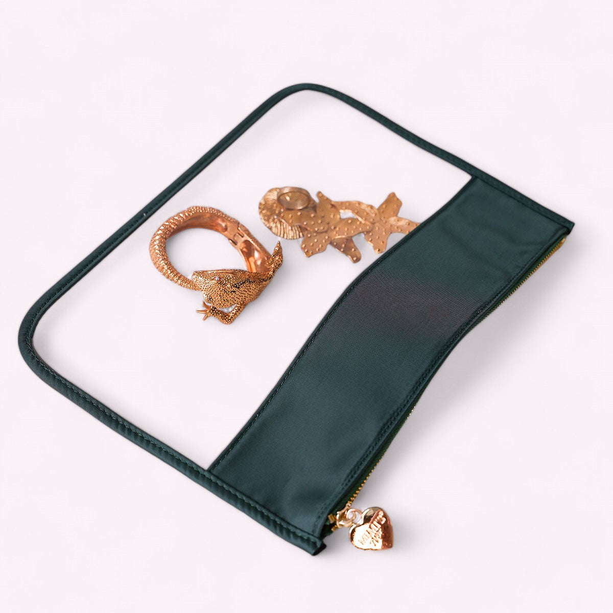 Cora Transparente Clutch Forest Grün
