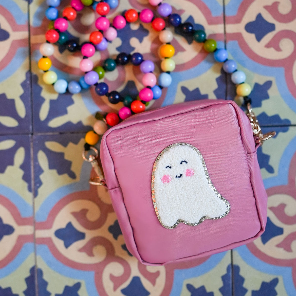 Glitzer Sticker Gespenst Creme