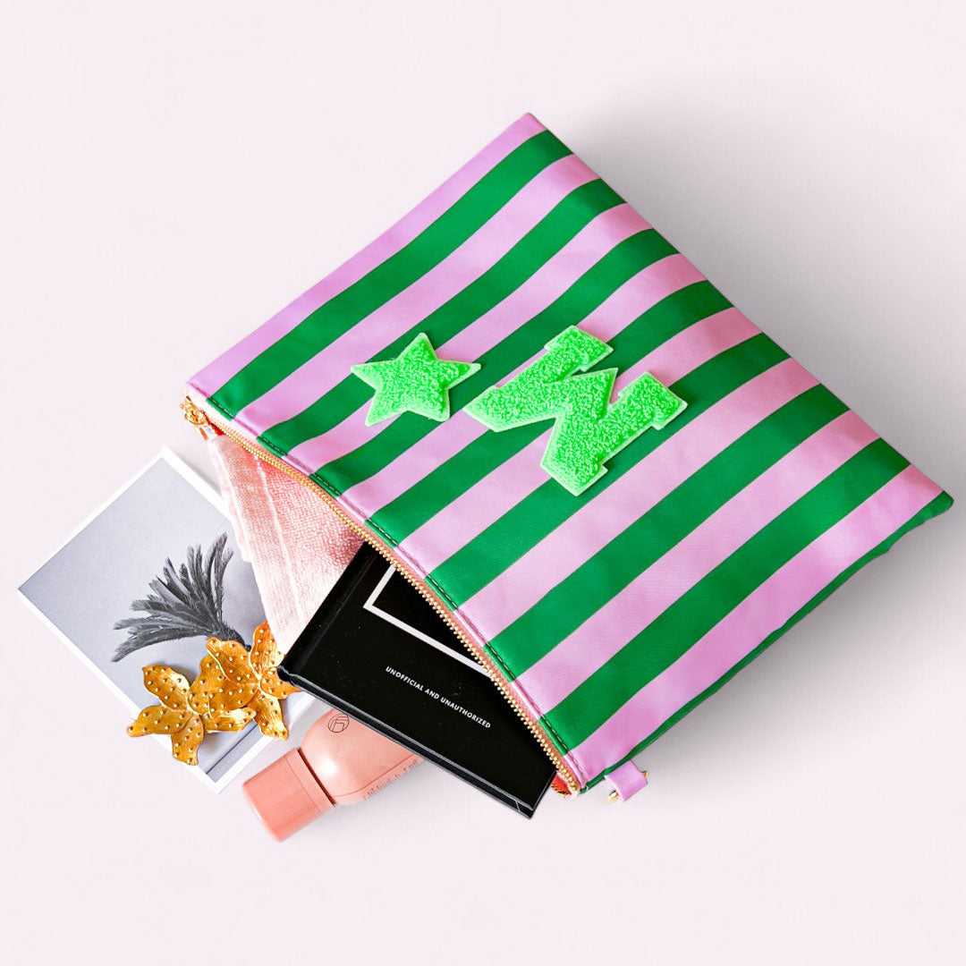 3er Taschen Set Stripes Violet Smaragd