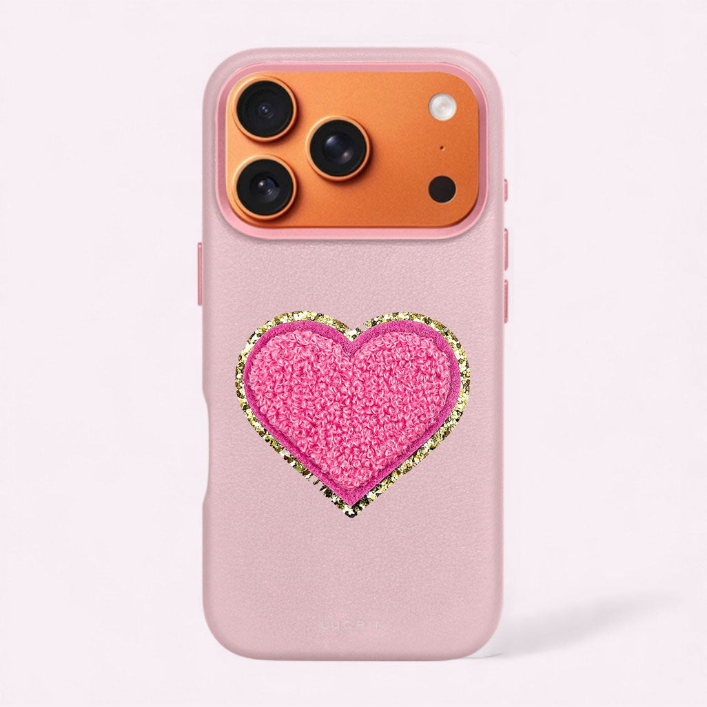 Glitzer Sticker Herz Flamingo