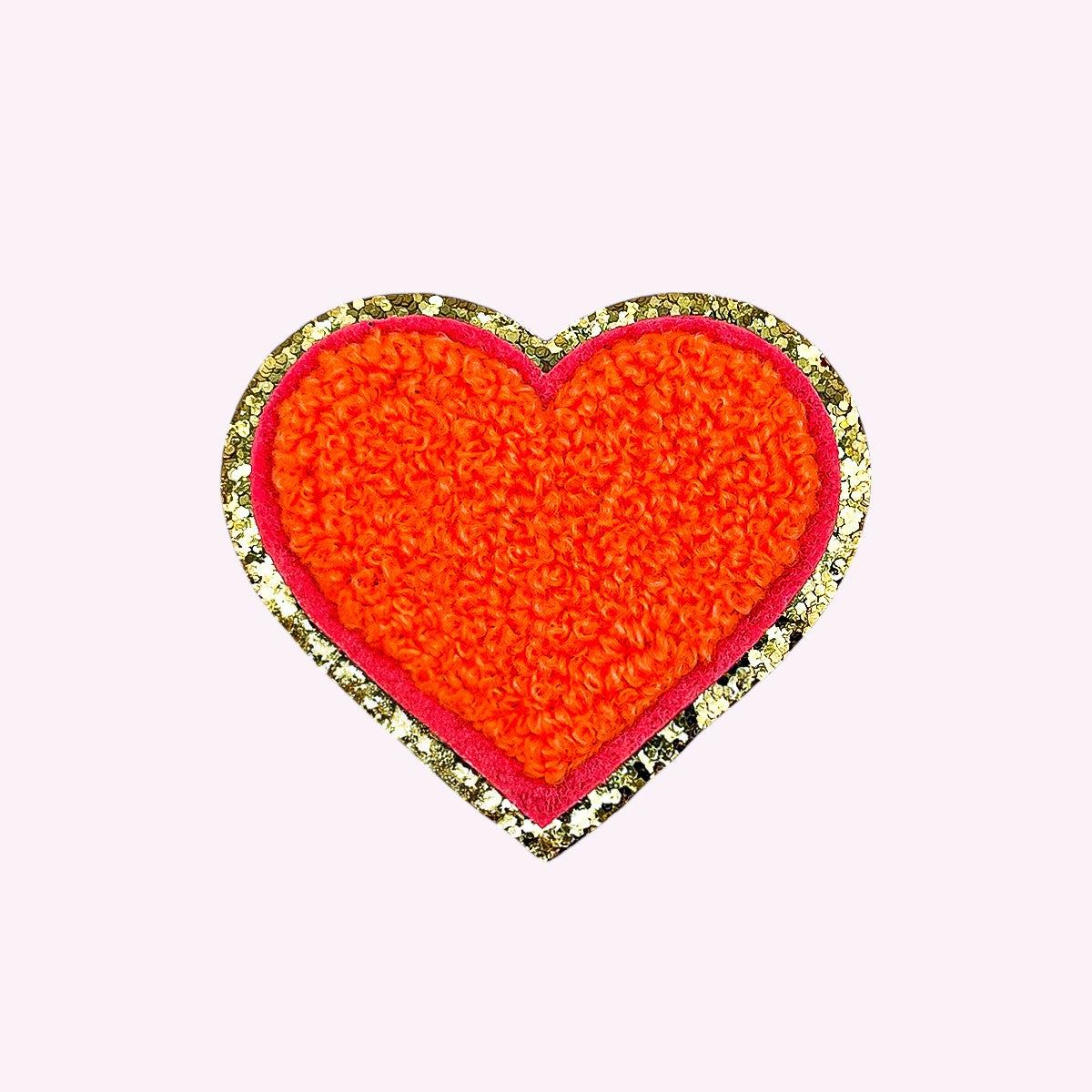 Glitzer Sticker Herz Koralle